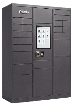 Kineto smart parcel locker with closed compartments, touchscreen and card reader