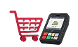 Shopping cart and card payment terminal icon for ecommerce platform integration