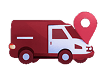 Delivery van with location pin icon for the final delivery step