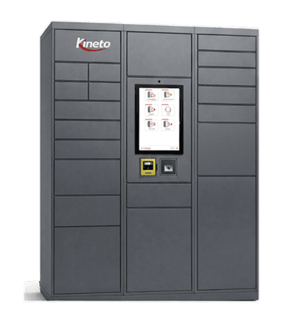 Kineto smart parcel locker touchscreen running the locker interface app