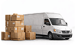 Delivery van with stacked parcels representing courier and delivery networks